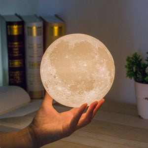 3D LED Moon Night Light, lampe de bureau de table au clair de lune magique