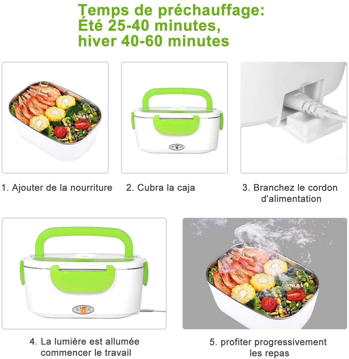 Lunch Box Chauffante Électrique avec Cuve INOX