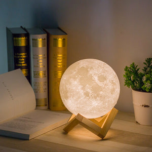 3D LED Moon Night Light, lampe de bureau de table au clair de lune magique