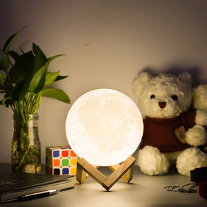 3D LED Moon Night Light, lampe de bureau de table au clair de lune magique